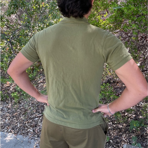 BURBERRY LONDON NOVA PLAID CHECK EN POLO SHIRT SLIM FIT SOLDIER GREEN ARMY OLIVE - Picture 13 of 16